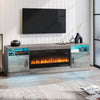 Waleaf Fireplace tv Stand with 36 inch Fireplace Up to 80" TVs,LED Light Entertainment Center and Storage