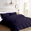 Pinch Pleated 1-Piece Duvet Cover 100% Egyptian Cotton 800 Thread Count with Zipper & Corner Ties Pintuck Decorative Duvet Cover- Queen/Full Size (90" x 90") Inch, Silver