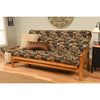Homestock African Artifacts Full Size Futon Frame Set with Mattress, Easily Converts to Bed, Versatile Design Futon Frame for All Spaces, 33"H x 79"L x 37"D-Color:Linen Charcoal,Size:Barbados