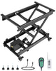 VEVOR Electric Lift Table, 330 lbs Capacity Single Scissor Lift Table, 8 - 28 in Height Adjustable Lifting Platform, Coffee Table lift with 4 Wheels, for Material Handling and Transportation, Black