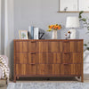 YOCWO Fluted Nightstand for Bedroom Set of 2 , Wood Bedside Table Set of 2 with Drawers, Black