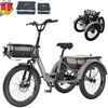 ABORON 3.0 Fat Tire Electric Trike for Senior Foldable E-Bike, 500W Motorized Tricycle Adult 20" Folding 3 Wheel Electric Commute Bike Trike w/48V Battery and Storage Baskets,