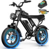 Ridstar Electric Biycle for Adults,1200W 32MPH,48V 20AH Electric Dirt Bike,20" Fat Tire 7 Speed Mountain Bike UL2849