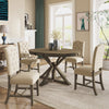 Besthome Farmhouse Extendable Round Kitchen Dining Room Table Set with Upholstered Chairs of 4, 5 Piece Round Dining Table Set with Extendable Table, Espresso