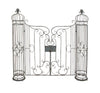 DecMode Traditional Metal Arch with Botanical Design Garden Arbors with Latch Lock Closure, 78"W x 94"H