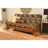 Homestock African Artifacts Full Size Futon Frame Set with Mattress, Easily Converts to Bed, Versatile Design Futon Frame for All Spaces, 33"H x 79"L x 37"D-Color:Linen Charcoal,Size:Barbados