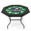 Costway 48" Foldable Poker Table for 8 Players Portable Blackjack Texas Hold’em Table Blue