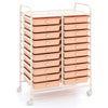 Costway 20 Drawer Rolling Storage Cart Tools Scrapbook Paper Office School Organizer Yellow