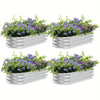 4��2��1 ft(4pack)Galvanized Raised Garden Bed Kit, Garden Planting, Outdoor Galvanized Flowerpot Garden Box, Round and Oval Large Metal Vegetable Box.