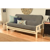 Homestock African Artifacts Full Size Futon Frame Set with Mattress, Easily Converts to Bed, Versatile Design Futon Frame for All Spaces, 33"H x 79"L x 37"D-Color:Linen Charcoal,Size:Barbados