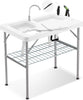 Ktaxon Portable Folding Table Fish Fillet Hunting Cleaning Cutting Camping Picnic with Sink Faucet