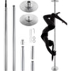 KFFKFF Expert Dance Pole, Rotating and Stationary Dance Pole Set, Detachable Portable Pole, 45mm Robust Stainless Steel Pole, Fitness Pole with Adjustable Height, Suitable for Workout Home, Silver