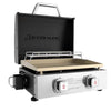 Brand-Man Grills 2-Burner Portable Propane Gas Tabletop Griddle, 22-Inch, 18,000 BTU, Steel