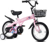 Ambifirner Girls Bike,20 Inch Kids Bike for 5-8 Years Old Children, Princess Style Kids Bicycle Adjustable Seat with Doll-Seat & Basket Pink