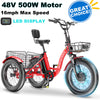 20" x 4" Fat Tire Electric Tricycle for Adult, 7 Speeds Electric Trike 48V 500W Motorized Tricycle , Electric Three Wheels Bicycle for Senior, Aluminum Frame & Rear Basket ,16mph