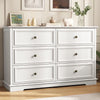IDEALSOUL Black Dresser,6 Drawer Dresser for bedroom,Retro Wood Storage Cabinet for Living Room