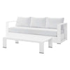 Lounge Sofa Table Set, Grey Gray, Aluminum, Metal, Fabric, Modern Contemporary, Outdoor Patio Balcony Cafe Bistro Garden Furniture Hotel Hospitality