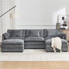 GNIXUU 112" Oversized Sectional Sofa Cloud Couch for Living Room, Modern Chenille L Shaped Couch, Comfy Boucle Modular Sofa Sleeper with Moveable Ottoman & Memory Foam (Green)