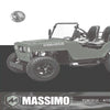Massimo GKD350 Gas Go Kart �C 300cc 18HP 4-Stroke Automatic, 2-Seater Military Style �C Red