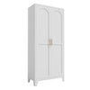 Metal Storage Cabinet with Doors and Adjustable Shelves,71'' 2 Shapely Doors Cabinet,5-Tier Tall Steel Locker for Bedroom,Living Room,Office,Home,White