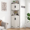 ChVans Farmhouse 68" Tall Corner Cabinet w/4 Barn Doors, 5 Tier Bookcase Storage Cabinet with Adjustable Shelves, Corner Storage Cabinet for Bathroom,Living Room,Kitchen, Brown