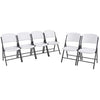 Lifetime Commercial Grade Folding Chairs, 6 Pack, Adult Sized, White Granite (80747)