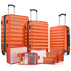 9 Piece Luggage Sets, Hard 20 24 28 inch Luggage with 6 Pieces Organize Bags Travel Suitcases Sets with Wheels, Rose
