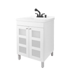 TEHILA White Utility Sink Laundry Vanity with Chrome Finish Pull-Out Faucet and Soap Dispenser