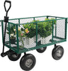 REDCAMP 900lb Capacity Garden Cart Outdoor Utility Wagon Cart with Wheels Metal Heavy Duty Yard Wagon Flatbed w/ Pocket, Green
