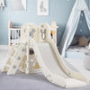 Arlopu Sturdy Toddler Slide with Basketball Hoop Plastic Kids Slide Climber with Anti-Slip Steps Indoor Outdoor Children Toy Playground