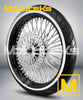 FAT SPOKE WHEEL 21X3.5 52 DNA HARLEY SOFTAIL MODEL STAINLESS STEEL USA BUILT/ 2007-ABOVE / (W/ ABS) BLACK(RIM/HUB) & WHITE TIRE