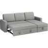 Alden Design Reversible Sectional Sofa with USB & Type-C Ports for Livingroom, Light Gray