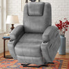 Lacoo power lift electric Massage recliner chair Oversized Single Sofa with Cup Holder for elderly,Black