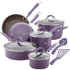 Rachael Ray 12-Piece Cucina Nonstick Pots and Pans Set, Cookware, Set Cranberry