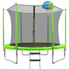 EUROCO  8FT Trampoline for Kids with Safety Enclosure Net, Basketball Hoop and Ladder, Easy Assembly Round Outdoor Recreational Trampoline