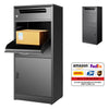 Gaonala Steel Package Delivery Box 19.6x14.4x44.9in Lockable Anti-Theft  Weather-Resistant Extra Large Mailbox For Porch Curbside Black