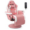 Goplus Massage Gaming Recliner Height Adjustable Racing Swivel Chair with Cup Holder Red