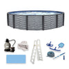 Blue Wave Affinity 15-ft Round 52-in Deep 7-in Top Rail Resin Above Ground Swimming Pool Package