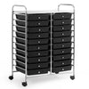 Costway 20 Drawer Rolling Storage Cart Tools Scrapbook Paper Office School Organizer Yellow