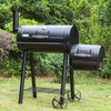 Summit Living Charcoal Grill with Offset Smoker 941 sq.in. Extra Large BBQ Grill Black