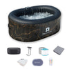 RELXTIME 2 Person Oval Inflatable Hot Tub Set Outdoor Spa with 100 Massage Jets, LED Light , Black