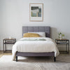 Mainstays Upholstered Platform Bed, No Box Spring Needed, Gray, Queen