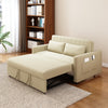 Noodeniya 54" Twins Pull Out Sofa Bed, Modern Convertible Sleeper Couch, Fabric Loveseat for Small Place, Light Gray