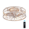 QHTX 18-Inch White Vintage Caged Ceiling Fan with Remote Control