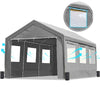 ADVANCE OUTDOOR 10x20 ft Heavy Duty Carport with Roll-up Ventilated Windows & Removable Sidewalls Car Canopy Garage Boat Shelter Party Tent, Adjustable Height from 9.5ft to 11ft, Beige Yellow