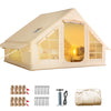 Yoleny 12'x8' Inflatable Tent, 96 SFT Blow Up Tent for Camping, 4 Season Oxford Glamping Tents with Clear Skylight, Pump & Stove Jack