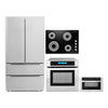 Cosmo 4 Piece Kitchen Appliance Package 30" Electric Cooktop 24" Single Electric Wall Oven 24" Built-In Microwave Drawer & French Door Refrigerator Kitchen Appliance Bundles