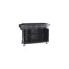HomeStock Urban Upmarket Full Size Kitchen Cart with Stainless Steel Top, Black, Tiered Shelf, 18 x 52 x 36 inches, Modern Mobile Kitchen Cart, Adjustable Shelved Storage Behind Doors-Color:Mahogany,S