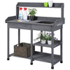 DEXS Garden Potting Bench Table, Outdoor Solid Wood Work Station, Sturdy Construction for Gardening Tasks, Ideal for Planting, Repotting, and Organizing Tools Removable Sink | Natural Wood