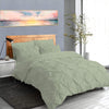 Pinch Pleated 1-Piece Duvet Cover 100% Egyptian Cotton 800 Thread Count with Zipper & Corner Ties Pintuck Decorative Duvet Cover- Queen/Full Size (90" x 90") Inch, Silver